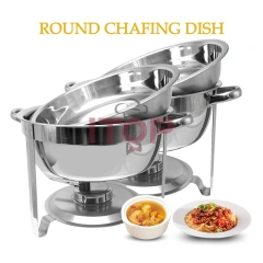 3.5L 5L Capacity Stainless Steel round Roll Top Chafing Dish Stove Chafer Good for Wedding and Restaurant Use