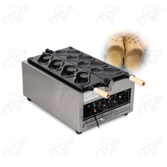 Restaurant Equipment Electric 4pcs Shoe Waffle Maker Stainless Steel Commercial Crocs Waffle Machine