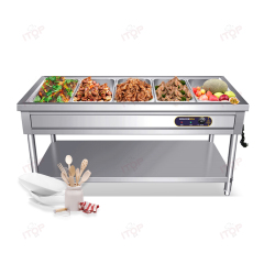 Commercial Catering Electric Stainless Steel Mult-slots Tank Buffet Food Container Bain Marie With Thermostat 5*1/1GN Pan