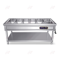 Stainless Steel Bain Marie Restaurant Buffet Bain-marie Food Warming Machine Buffet Steam Food Warmer 6*1/1GN Pan