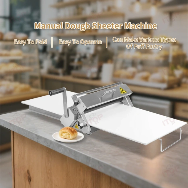 Foldable Manual Thickness Adjustable Croissant Pizza Pastry Noodle Dough Sheeter Roller Press Machine Thickness 2-25mm
