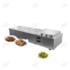 Commercial Tabletop Two Modes Cooling and Heating Electric Stainless Steel Restaurant Food Warmer Cooler Bain Marie