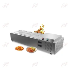 Commercial Tabletop Two Modes Cooling and Heating Electric Stainless Steel Restaurant Food Warmer Cooler Bain Marie