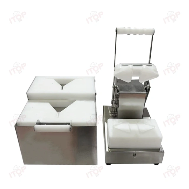 Easy Operation Sushi Onigiri Triangle Rice Ball Forming Machine and Packing Machine