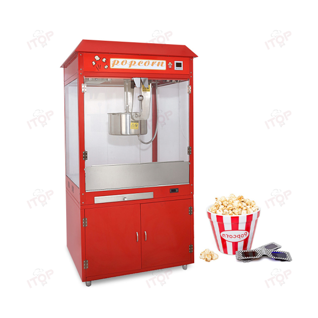 Movie Theater 32oz Industrial Popcorn Machine Cinema Commercial Amusement Park Popcorn Making Machine With Cabinet