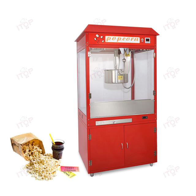 Movie Theater 32oz Industrial Popcorn Machine Cinema Commercial Amusement Park Popcorn Making Machine With Cabinet