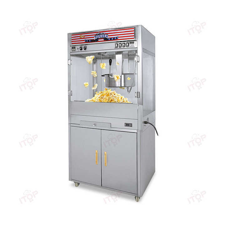 Movie Theater 32oz Industrial Popcorn Machine Cinema Commercial Amusement Park Popcorn Making Machine With Cabinet