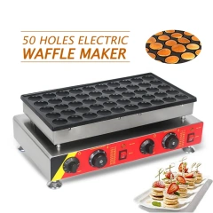 Commercial Dorayaki Waffle Making Machine Multifunctional Dutch Pancakes Maker 50 Holes Mini Pancake Maker