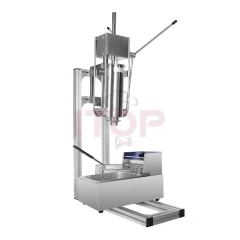 5L Spanish Manual Churro Maker Machine and 8L Electric Fryer Spain Donut Sticks Machine with 5 Pieces Nozzles