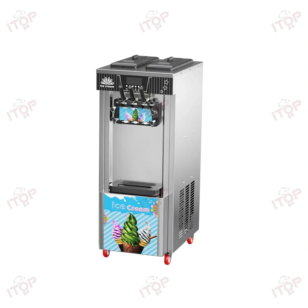 Vertical Mini Soft Ice Cream Machine for Sale 3 Flavors Ice Cream Maker Machine