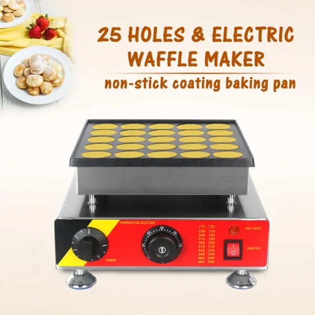 25 Pcs Commerical Machine for Making Pancakes Mini Pancakes Waffle Machine Poffertjes Grill CE Approved