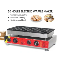 Commercial Dorayaki Waffle Making Machine Multifunctional Dutch Pancakes Maker 50 Holes Mini Pancake Maker