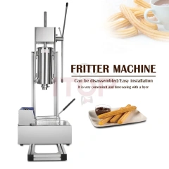 5L Spanish Manual Churro Maker Machine and 8L Electric Fryer Spain Donut Sticks Machine with 5 Pieces Nozzles