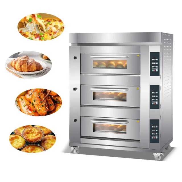 1/2/3 Decks Professional Bread Deck Oven Commercial Gas Bakery Cake Deck Oven Industrial Baking Oven