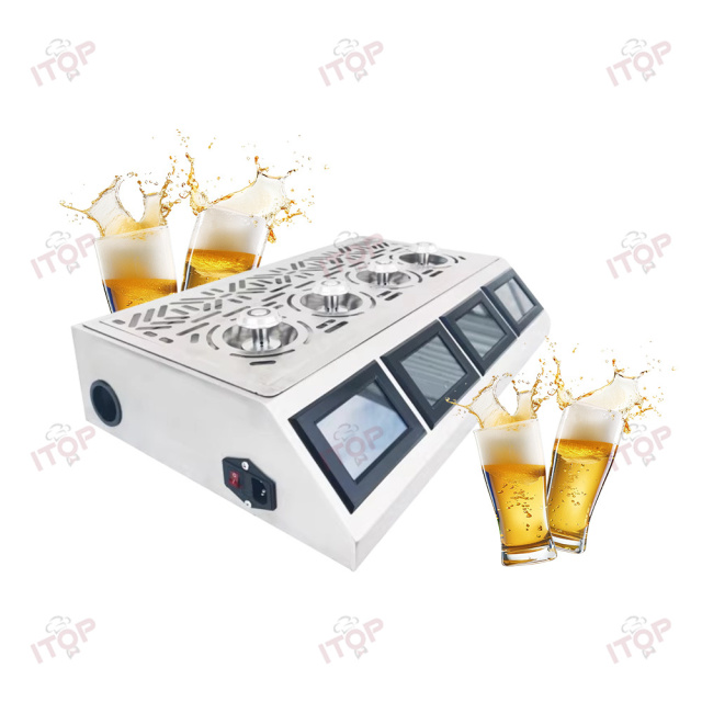 Stainless Steel Commercial Bottom Up Draft Beer Dispenser Machine Drinks Bottom Beer Pumping System Dispenser Four Taps Beer Keg