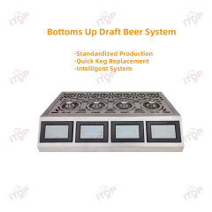 Stainless Steel Commercial Bottom Up Draft Beer Dispenser Machine Drinks Bottom Beer Pumping System Dispenser Four Taps Beer Keg