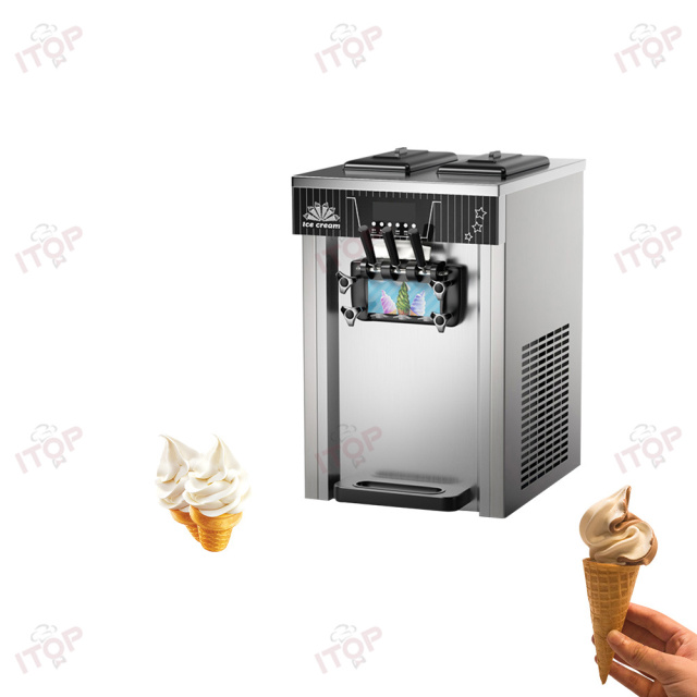 Commercial Soft Serve Ice Cream Machine Frozen Yogurt Ice Cream Maker With 2+1 Flavors Soft Serve Ice Cream Machine