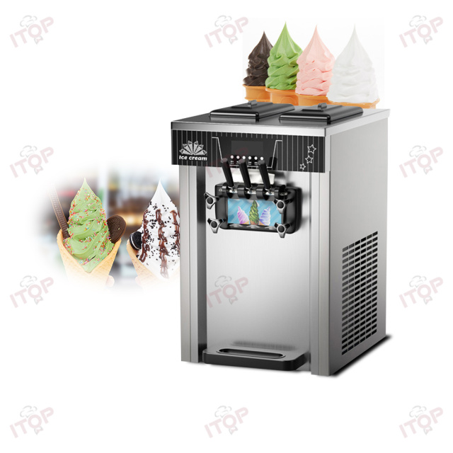 Commercial Soft Serve Ice Cream Machine Frozen Yogurt Ice Cream Maker With 2+1 Flavors Soft Serve Ice Cream Machine