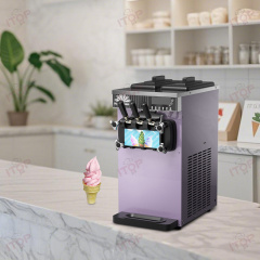 Automatic 3 Flavors Soft Icecream Making Commercial Ice Cream Machines For Business Milk Tea Shop Foodtruck Household