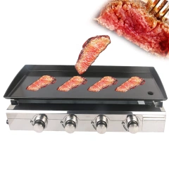 4 Burners Stainless Steel Gas Plancha Grill Wedding Party Bbq Machine Outdoor Gas Grill