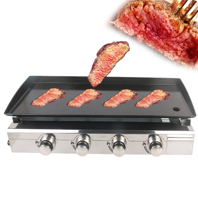 4 Burners Stainless Steel Gas Plancha Grill Wedding Party Bbq Machine Outdoor Gas Grill