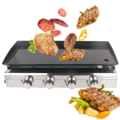 4 Burners Stainless Steel Gas Plancha Grill Wedding Party Bbq Machine Outdoor Gas Grill