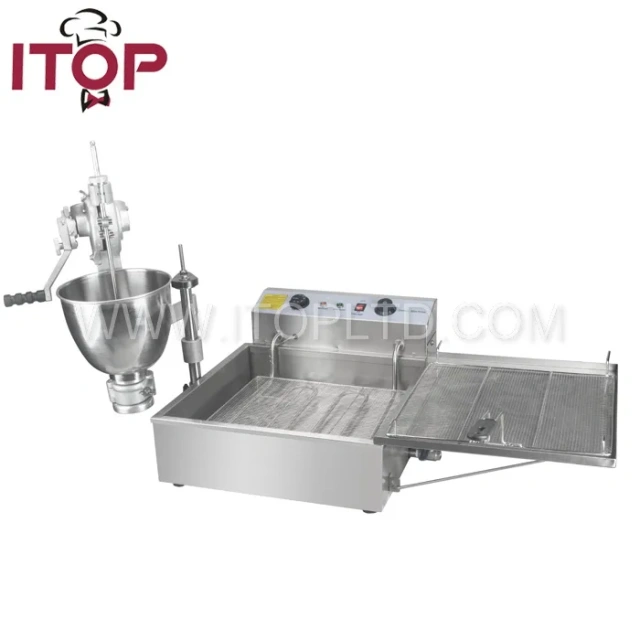 Full Automatic Donut Fryer Commercial Food Grade Stainless Steel Donut Making Machine Electric Doughtnut Maker