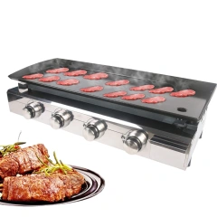 4 Burners Stainless Steel Gas Plancha Grill Wedding Party Bbq Machine Outdoor Gas Grill