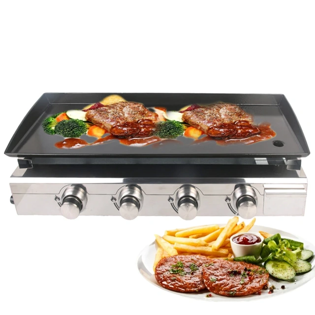 4 Burners Stainless Steel Gas Plancha Grill Wedding Party Bbq Machine Outdoor Gas Grill
