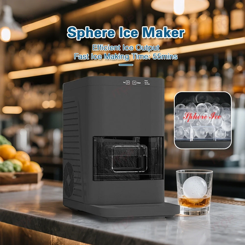 Sphere Ice Maker Fast Ice Making 5 Cm Large Ice Ball With Automatic Cleaning Function Suitable for Home and Bar