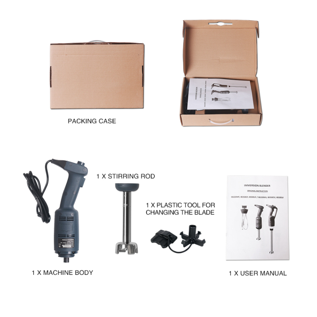 Commercial Electric Stick Hand Blender Immersion Heavy Duty Hand Blender Handhold Blender Mixer