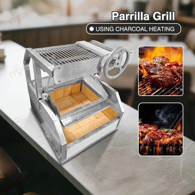 Wood Charcoal Adjustable Height Stainless Steel Asado Parrilla/ Santa Maria / Argentine Grill