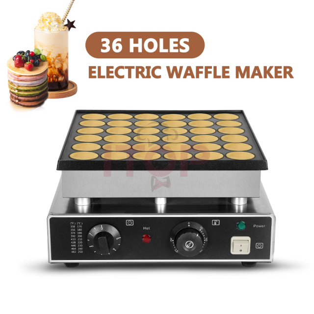 Manufacturer 36 Holes Mini Dutch Poffertjes Grill Pancake Maker Commercial Dorayaki Poffertjes Waffle Machine