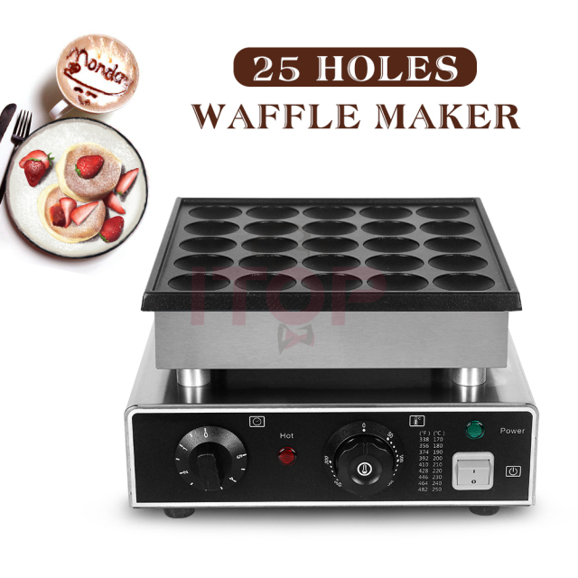 Stainless Steel 25/36/50/100 Holes Non Stick Coating Plate Dorayaki Mini Pancake Maker Snack Machine