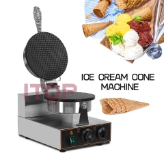 Ice Cream Waffle Cone Machine Egg Roll Waffle Iron Baker Non-stick Crispy Crepe Baking Cake Oven