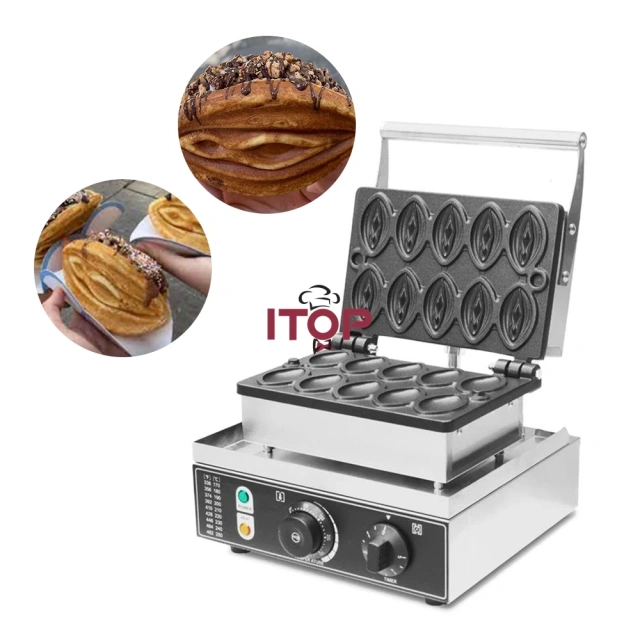 10 Pcs Commercial Electric Egg Cake Oven Bubble Breakfast Abalone Waffle Maker