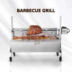 Outdoor Large Stainless Steel Hog Lamb Charcoal Barbeque Bbq Rotisserie Spit Roaster with 40kg Electric Motor Grill