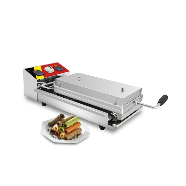 Electric Hot Crisp Egg Roll Roller Biscuit Maker Digital Commercial Spring Egg Roll Wrapper Making Machine