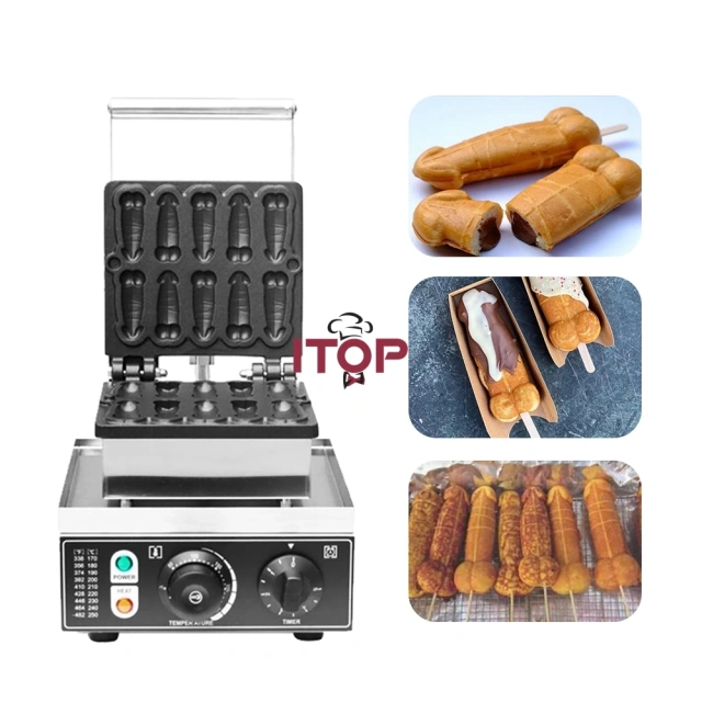 Electric Penis Waffle Maker Stainless Steel Industrial Mini Electric Stainless Bubble Egg Penis Waffle Makers