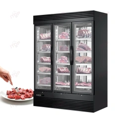 Dry Aging Refrigerator Three Glass Door Meat Dry Ager Cabinet Beef Dry Aging Refrigerator Meat Dry Ager Beef Refrigerator