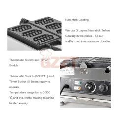 European Street Snack Waffle Maker Honeycomb Waffle Machine Commercial Electric Waffle Baker