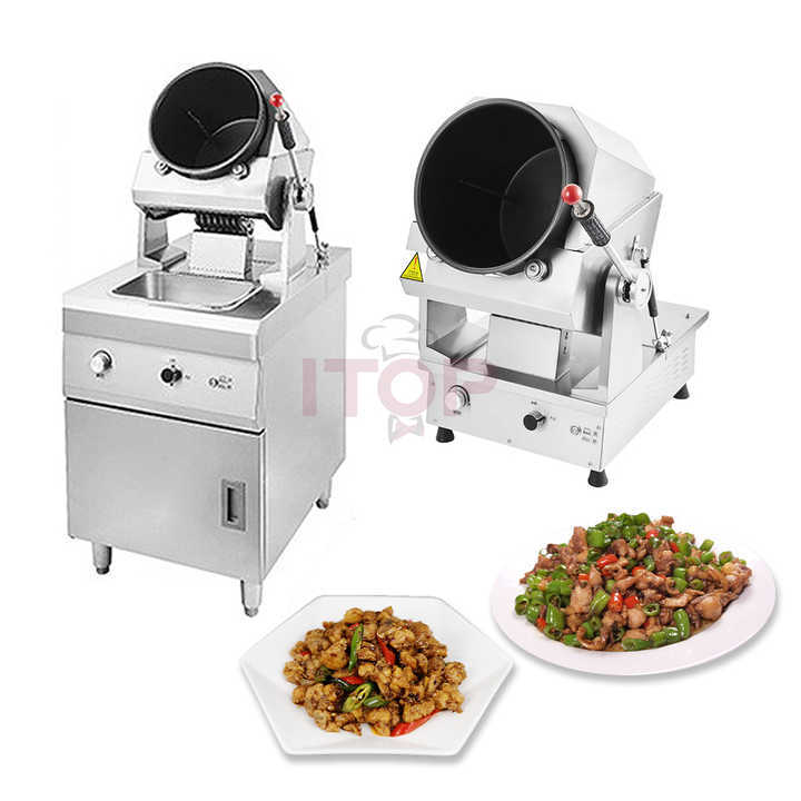 Commercial Gas Intelligent Automatic Fried Egg Cooking Machine Auto Drum Rotating Fried Rice Robot Wok