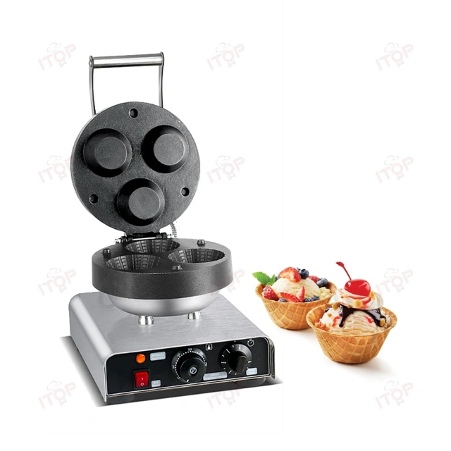 3 Holes Egg Ice Cream Cone Machine Automatic Icecream Cone Maker Edible Waffle Cup Maker Machine