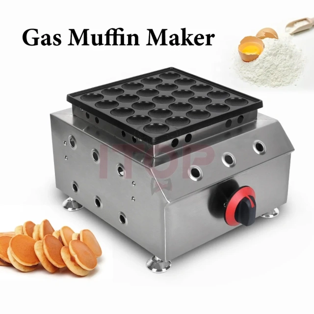 25 Holes Gas Dutch Mini Pancake Maker Commercial Muffin Poffertjes Making Machine