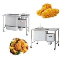 220v 110v Kfc Equipment Electric Breading Table Automatic Electric Powder Wrapping Chicken Breading Table