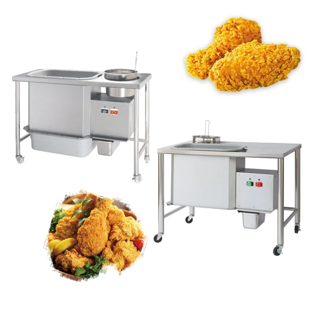 220v 110v Kfc Equipment Electric Breading Table Automatic Electric Powder Wrapping Chicken Breading Table
