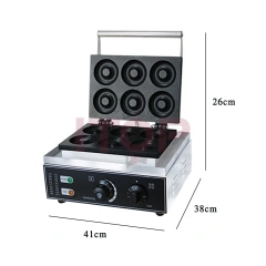 Ce 6 Holes Sweet Donuts Making Machine Doughnut Maker Round Ring Waffle Machine Electric Automatic Donut Maker