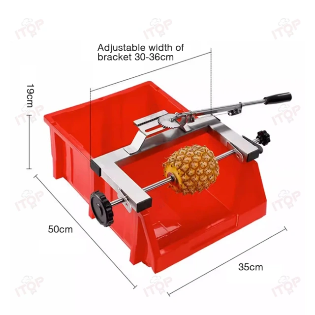 304 Stianless Steel Hand Crank Pineapple Peeling Machine Manual Pineapple Peeler With plastic basket