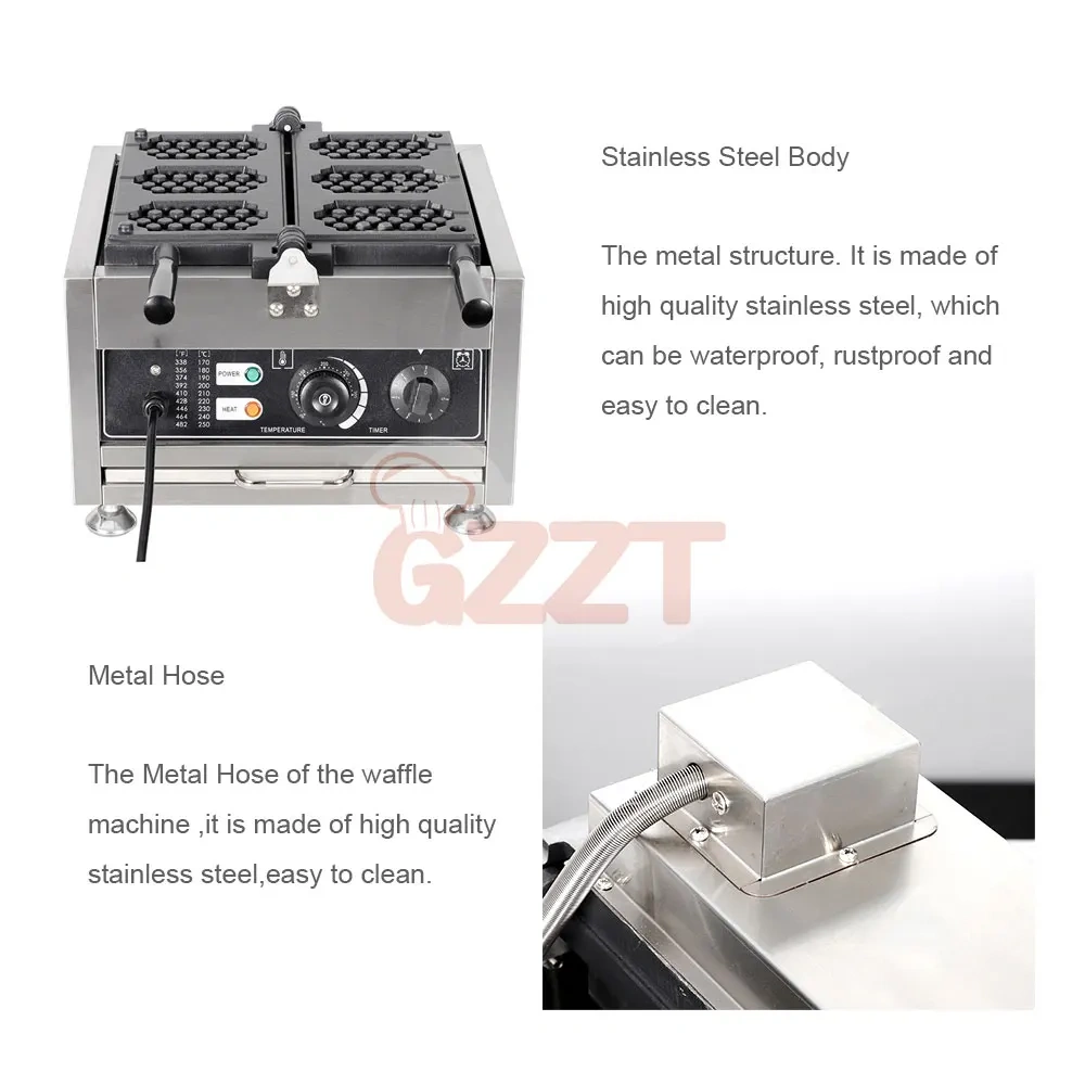 European Street Snack Waffle Maker Honeycomb Waffle Machine Commercial Electric Waffle Baker