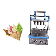 Ice Cream Cone Waffle Maker 4 Heads Crispy Egg Icecream Cone Automatic 100-200pcs/h Edible Waffle Cup Maker Machine